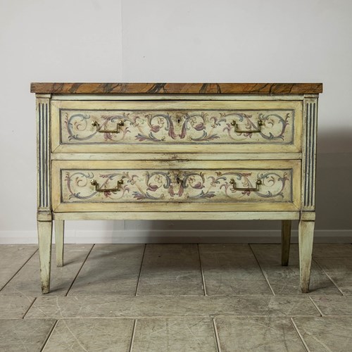 19Th Century Hand Painted Neo-Classical Style Italian Commode