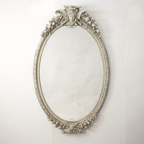Large Napoleon III Oval Mirror