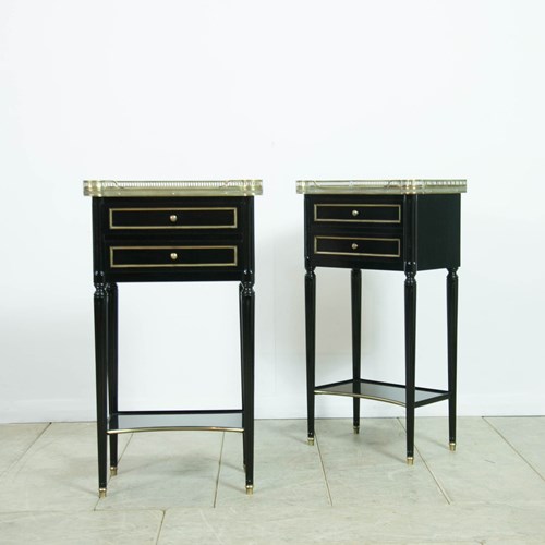 Pair Of  Ebonised Night Stands