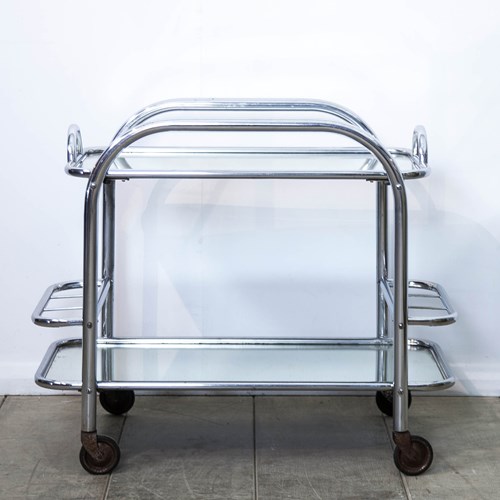 Vintage Tubular Steel Drinks Trolley