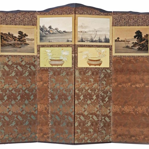 Victorian Chinoiserie Mahogany Dressing Screen