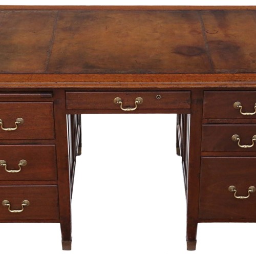 Mahogany Twin Pedestal Partner's Desk