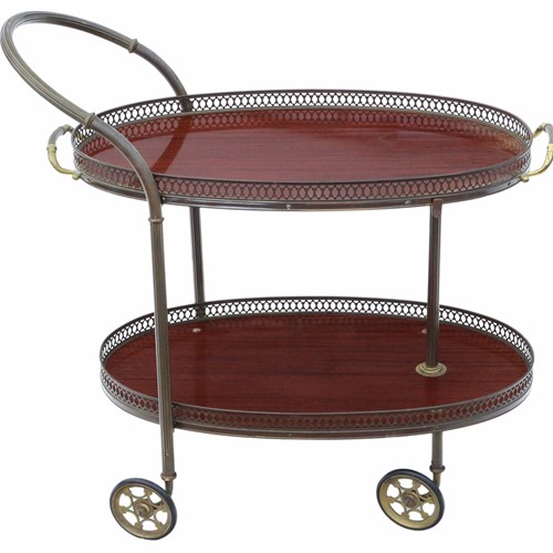 Art Deco mahogany drink or cake serving trolley