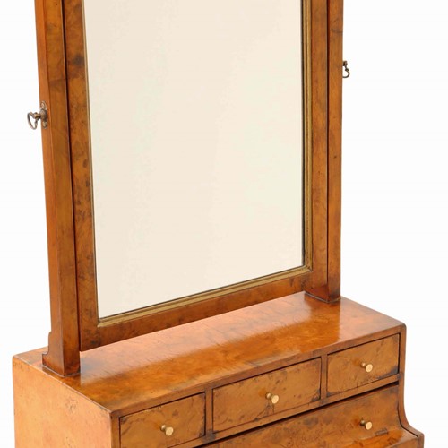 Georgian Burr Walnut Maple Swing Mirror
