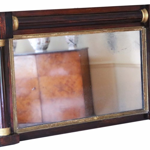 Antique Regency Mahogany Overmantle Mirror