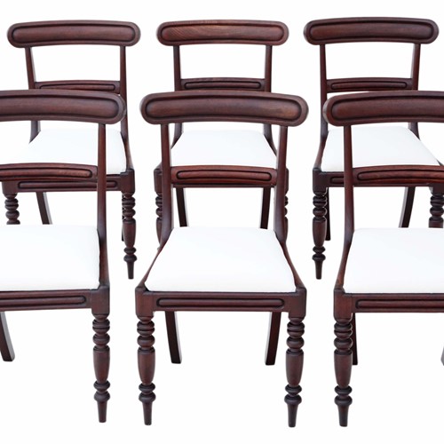 Set Of 6 Victorian Mahogany Dining Chairs C1850