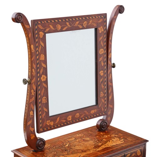 Marquetry dressing table swing mirror