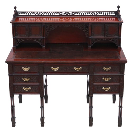 Victorian Mahogany Twin Pedestal Desk 