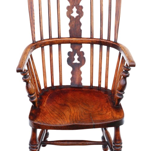 Victorian Ash & Elm Windsor Chair Dining Armchair