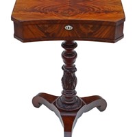 Victorian flame mahogany work sewing table
