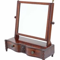 Regency mahogany serpentine dressing table mirror