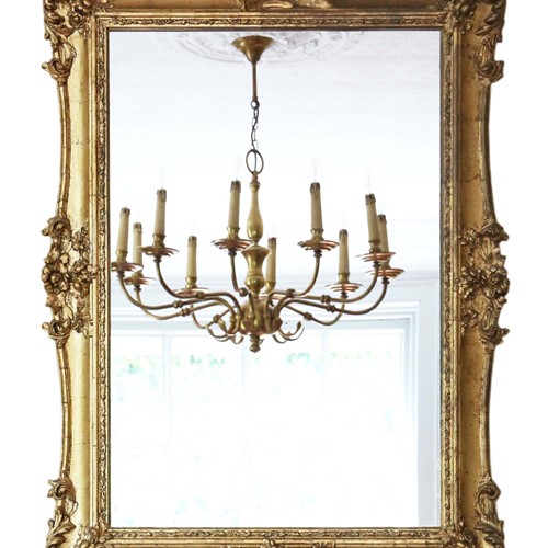 Gilt Wall Overmantle Mirror 19Th Century 