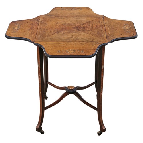 C1900 folding inlaid marquetry centre table