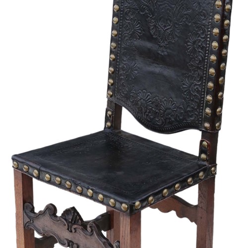 Portuguese Oak And Leather Chair