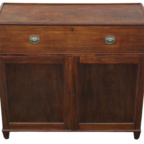 19th Century mahogany campaign chest of drawers