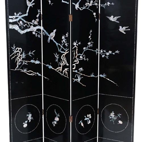 Antique C.1900 Large Victorian Chinoiserie Black Lacquer Papier Mâché 