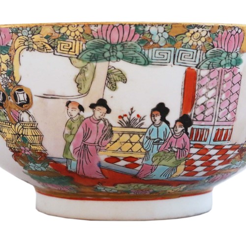 Chinese famille rose punch bowl