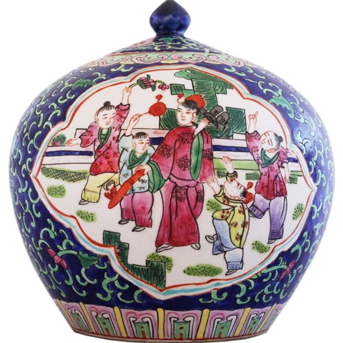 Chinese TongZhi Ginger Temple Jar Famille Rose