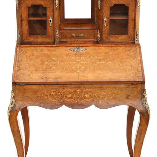 Inlaid Burr Walnut Bonheur De Jour Bureau Desk