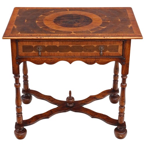 Queen Anne Revival Walnut Writing Side Table