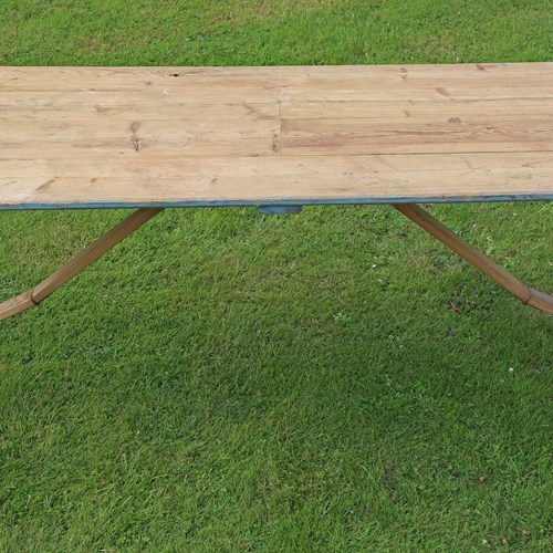 Vintage Trestle 6' Kitchen Refectory Garden Dining Table