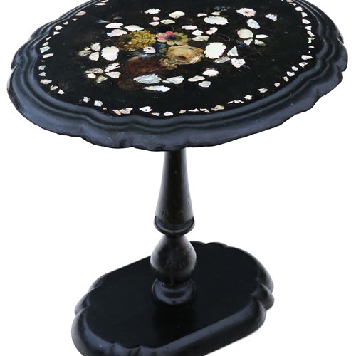 Antique 19th Century supper table black lacquer