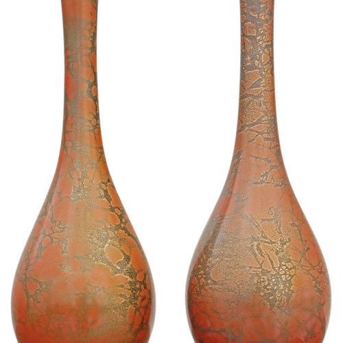 Vintage Fine Quality Japanese Period Rare Pair Of Murashido Bronze Vases C1970