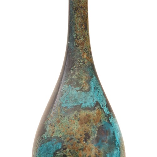 Vintage Fine Quality Japanese Period Rare Murashido Bronze Vase C1970 Blue Green