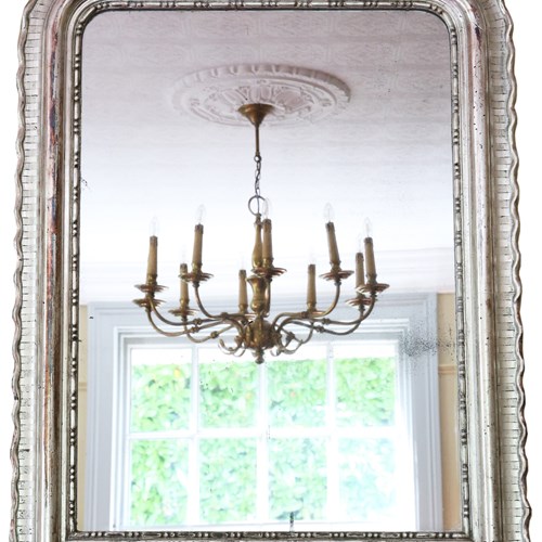 Antique Large Silver Gilt 19Th Century Overmantle