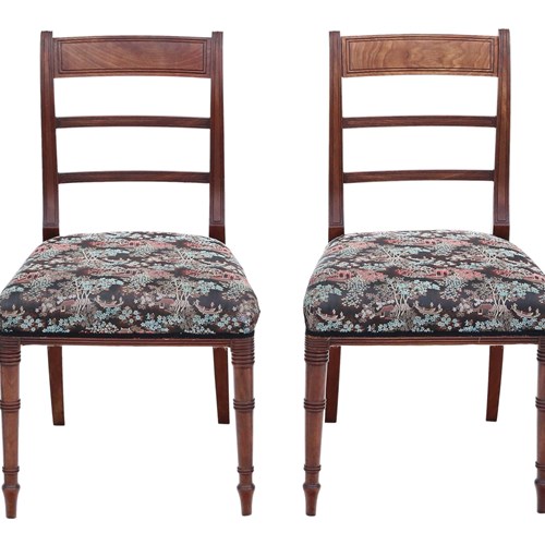  Antique Quality Set Of 4 Georgian Mahogany Dining Chairs C1800 Chinoiserie