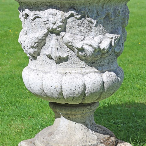 Vintage Very Large Cast Stone Garden Planter Urn