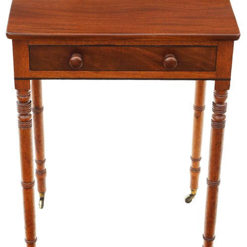 Antique Very Fine Quality Small 19Th Century Mahogany Writing Side Table Desk