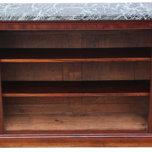 Antique Large Fine Quality 19Th Century Mahogany And Marble Bookcase