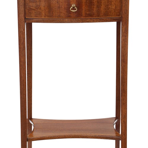 Antique Fine Quality Georgian Revival Bowfront Mahogany Bedside Table C1910