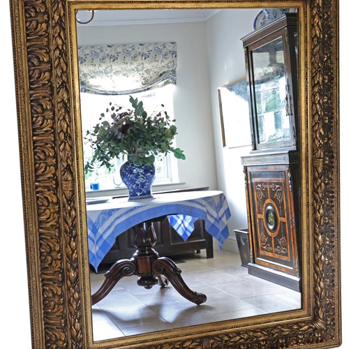 Antique Very Large Fine Quality Gilt Overmantle Floor Wall Mirror 19Th Century