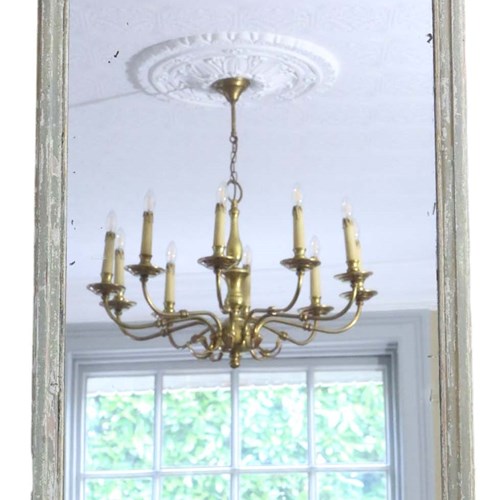 Antique Large Painted Overmantle Or Wall Mirror From The 19Th Century