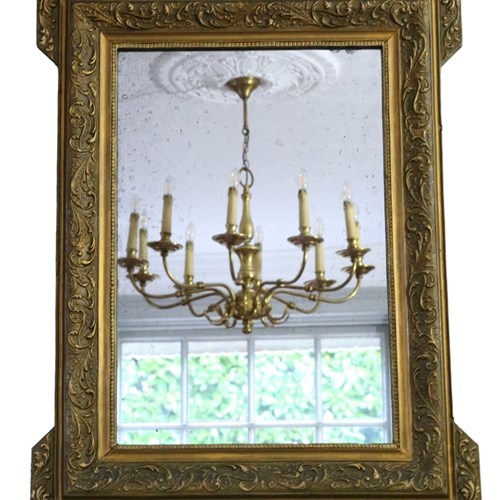 Antique C1900 Large Fine Quality Gilt Overmantle Wall Mirror