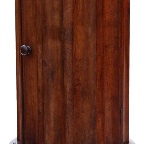 Antique Victorian Mahogany Fluted Cylinder Bedside Table Cupboard Cabinet