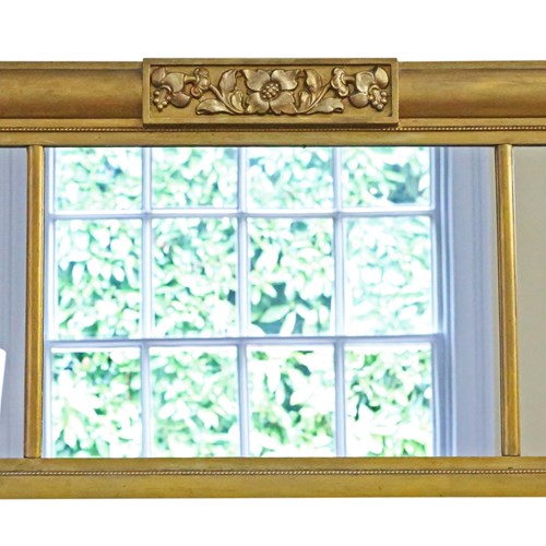 Antique Large Gilt Overmantle Wall Mirror 19Th Century Fine Quality