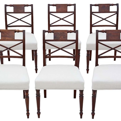 Antique Fine Quality Set Of 6 19Th Century Mahogany Dining Chairs Gillows