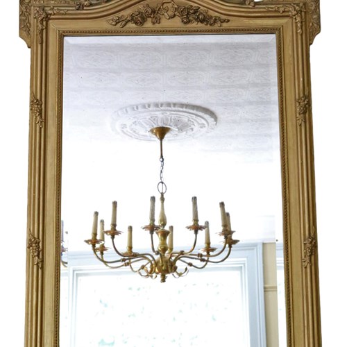 Antique Large C1900 Gilt Overmantle Wall Mirror High Quality Ornate Design
