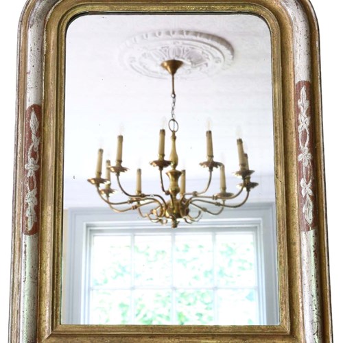 Antique Large 19Th Century Silver And Gilt Overmantle Wall Mirror – High-Quality