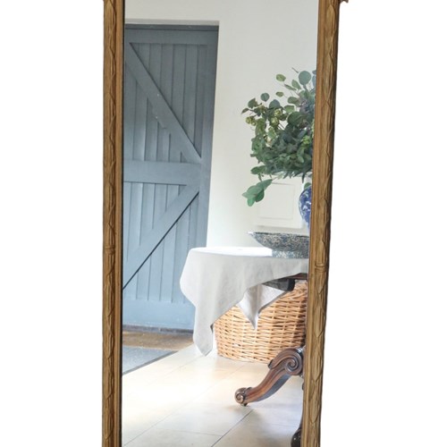 Antique Large C1900 Gilt Full Height Floor Wall Dressing Mirror – High-Quality