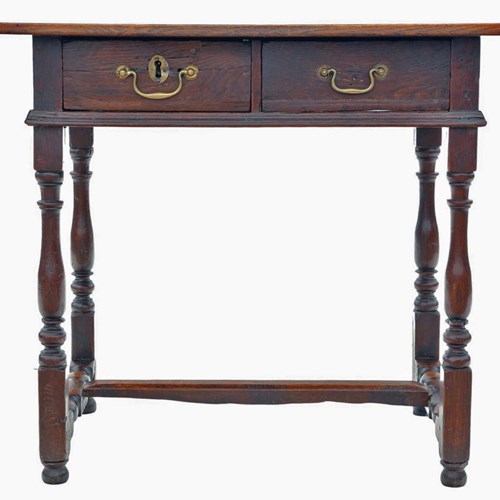 High-Quality Antique Oak Writing Table - Early 18Th Century Desk Side Dressing
