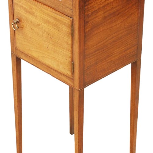 Antique Georgian Mahogany Tray Top Nightstand Washstand Bedside Table