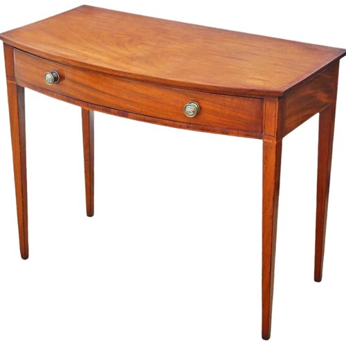 Antique Fine Quality Georgian Bow Front Mahogany Writing Dressing Table 19Th C
