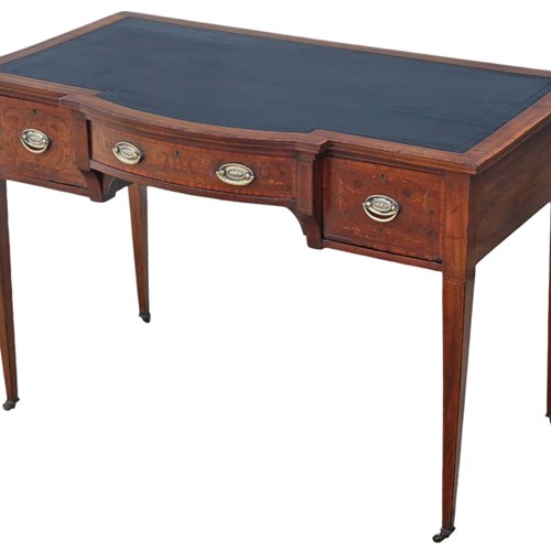 Antique Fine Quality Inlaid Mahogany Writing Dressing Table 19Th Century Desk Si