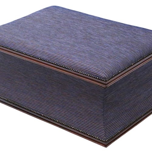 Antique Fine Quality 19Th Century Concave Shaped Upholstered Ottoman Blanket Box