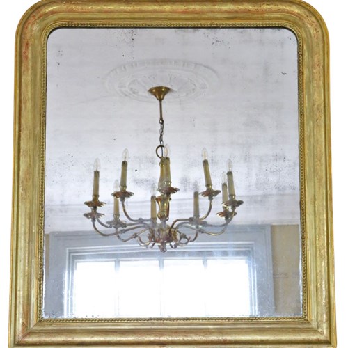 Antique 19Th Century Large Gilt Overmantel Mirror
