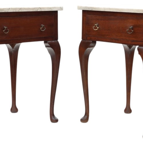 Antique Pair Of Low Mahogany Bedside Tables Quality Nightstands Or Lamp Tables